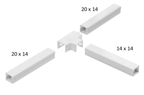 Osprzęt do listew elektroinstalacyjnych, trójnik redukcyjny BIAŁY LOR 20x14x20 (1szt.) STASIŃSKI SP. Z O.O.