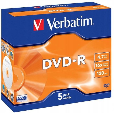 Płyty DVD-R Verbatim AZO (5szt) VERBATIM