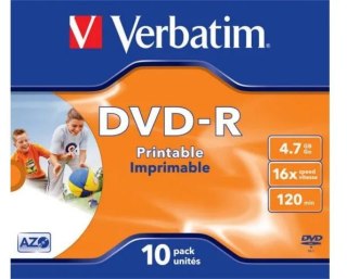 Płyty DVD-R Verbatim AZO Printable jewel box (10szt) VERBATIM