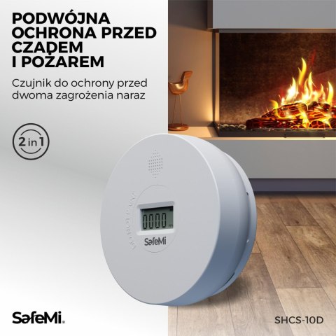 SAFE MI Czujnik tlenku węgla i dymu - B - 7 lat gwarancji SHCS-10D SAFEMI