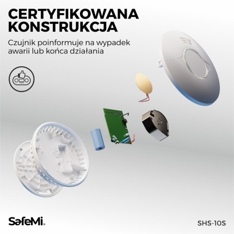 SAFEMI Czujnik dymu - WiFi - Gwarancja 3 lata SHS-10W SAFEMI