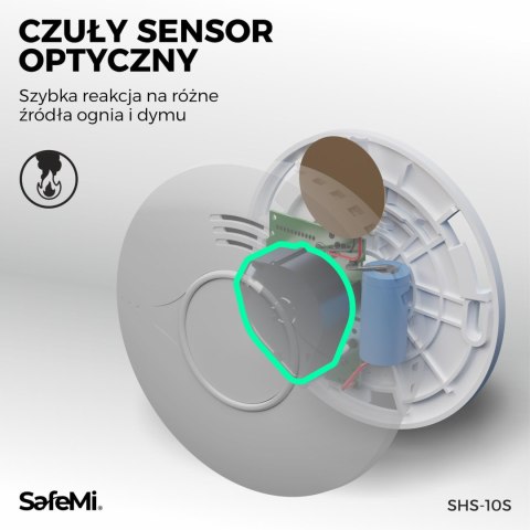 SAFEMI Czujnik dymu - WiFi - Gwarancja 3 lata SHS-10W SAFEMI
