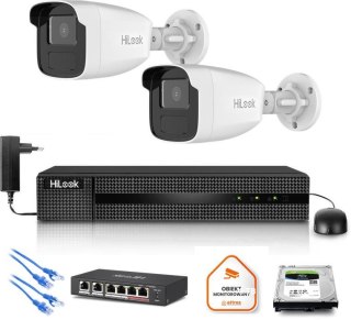 Zestaw monitoringu Hilook 2x kamera IPC-B440H(4mm)(C) z dyskiem 2TB HILOOK