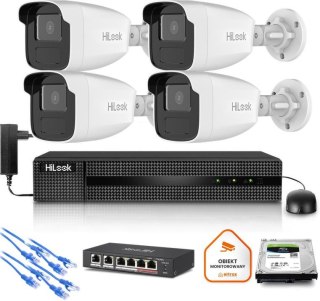Zestaw monitoringu Hilook 4x kamera IPC-B440H(4mm)(C) z dyskiem 2TB HILOOK