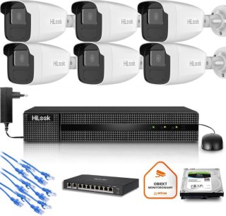 Zestaw monitoringu Hilook 6x kamera IPC-B440H(4mm)(C) z dyskiem 2TB HILOOK