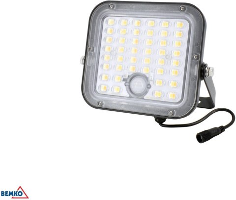 NAŚWIETLACZ SOLARNY LED BEMKO SOLPAR 10W 1500LM 3000/4000K IP65 CZARNY CZ. PIR BEMKO