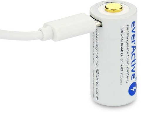 Akumulatorek 16340 / R-CR123 3V everActive 700mAh (1 szt.) z zabezpieczeniem EVERACTIVE