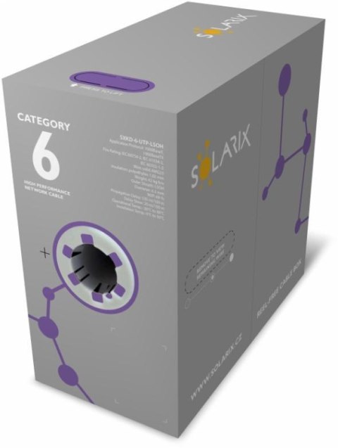 KABEL SKRĘTKA SOLARIX CAT.6 U/UTP LSOH Dca 305m SOLARIX