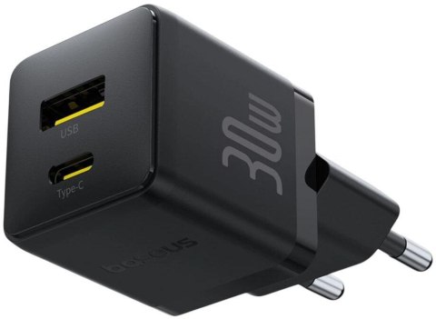 ŁADOWARKA SIECIOWA Baseus Palm P1011160A113-00 30W 1x USB-C 1x USB-A PD 3.0 QC 3.0 CZARNA BASEUS