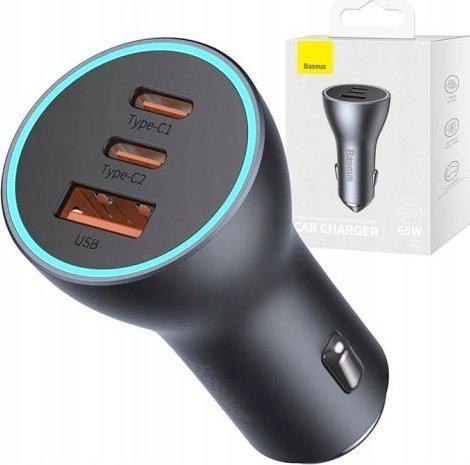 Ładowarka samochodowa Baseus Golden Contractor Pro CGJP010013 65 W 2x USB-C 1x USB-A ciemnoszara BASEUS