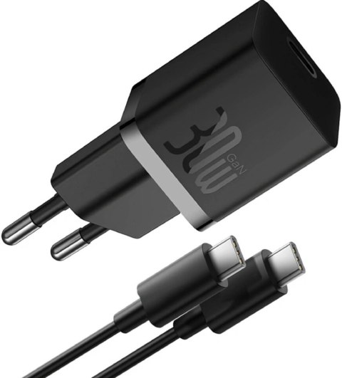 Ładowarka sieciowa Baseus GaN 5 Fast Charger Mini P10110902113-00 30 W USB-C PD 3.0 QC 3.0 + kabel BASEUS