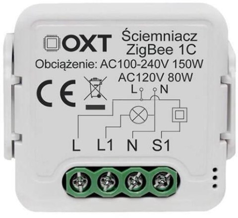 Moduł OXT mini ściemniacz 1 obwód ZigBee TUYA T265 OXT