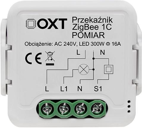 Moduł OXT przekaźnik 1 obw. pomiar 16A ZigBee TUYA T260P OXT