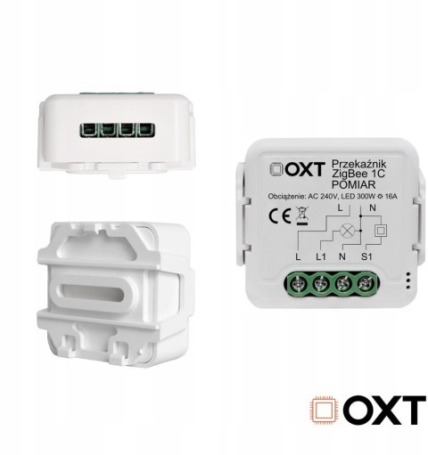 Moduł OXT przekaźnik 1 obw. pomiar 16A ZigBee TUYA T260P OXT