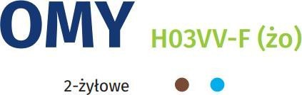 Przewód elektryczny linka H03VV-F OMY 2x1mm2 300V NKT biały 100m NKT SPÓŁKA AKCYJNA