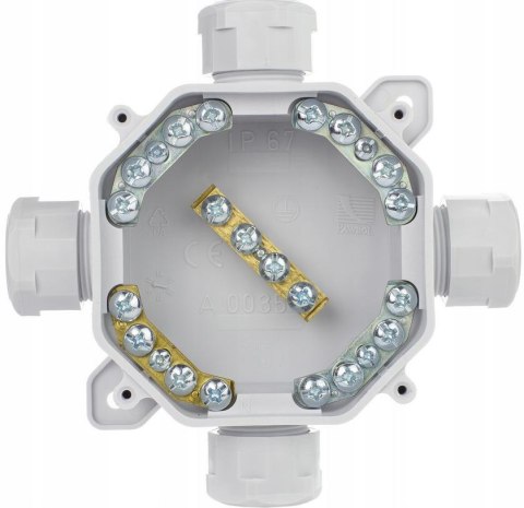 Puszka natynkowa hermetyczna PG16, IP 67 (5x4mm2), kolor szary PAWBOL A.0035 PAWBOL