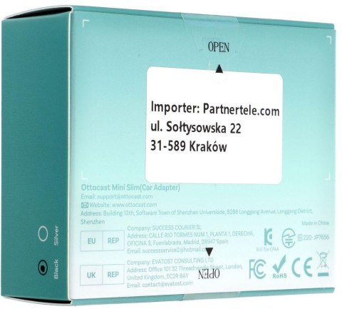 Bezprzewodowy adapter Ottocast Mini Cube T2 Bluetooth Wi-Fi do ekranu samochodowego Ottocast N95C OTTOCAST