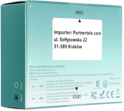 Bezprzewodowy adapter Ottocast Mini Cube T3 Bluetooth Wi-Fi do ekranu samochodowego Ottocast N95C OTTOCAST