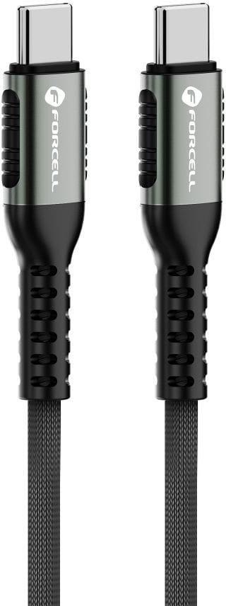 KABEL USB-C / USB-C Forcell F-Energy Cafule 120 cm 240 W 5A PD QC 4.0 CZARNY W OPLOCIE FORCELL