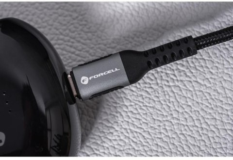 KABEL USB-C / USB-C Forcell F-Energy Cafule 50 cm 240 W 5A PD QC 4.0 CZARNY W OPLOCIE FORCELL