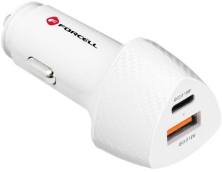 ŁADOWARKA SAMOCHODOWA Forcell Carbon CC50-1A1C 38 W 1x USB-C 1x USB-A PD 3.0 QC 3.0 BIAŁA FORCELL