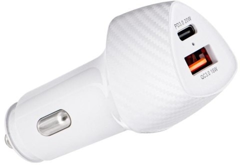 ŁADOWARKA SAMOCHODOWA Forcell Carbon CC50-1A1C 38 W 1x USB-C 1x USB-A PD 3.0 QC 3.0 BIAŁA FORCELL