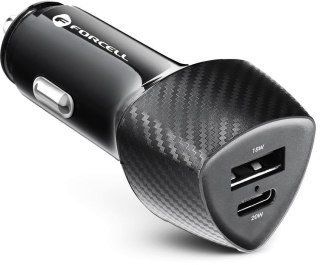 ŁADOWARKA SAMOCHODOWA Forcell Carbon CC50-1A1C 38 W 1x USB-C 1x USB-A PD 3.0 QC 3.0 CZARNA FORCELL