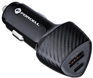 ŁADOWARKA SAMOCHODOWA Forcell Carbon CC50-1A1C 38 W 1x USB-C 1x USB-A PD 3.0 QC 3.0 CZARNA FORCELL