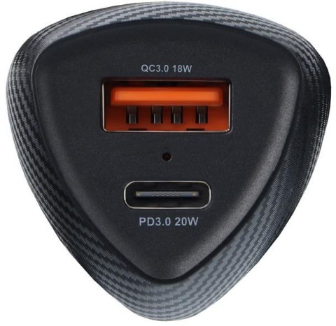 ŁADOWARKA SAMOCHODOWA Forcell Carbon CC50-1A1C 38 W 1x USB-C 1x USB-A PD 3.0 QC 3.0 CZARNA FORCELL