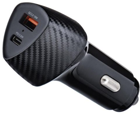 ŁADOWARKA SAMOCHODOWA Forcell Carbon CC50-1A1C 38 W 1x USB-C 1x USB-A PD 3.0 QC 3.0 CZARNA FORCELL