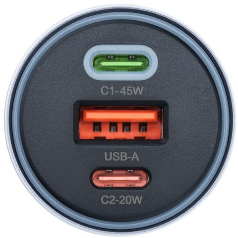 ŁADOWARKA SAMOCHODOWA Forcell F-Energy 65 W 2x USB-C 1x USB-A PD 3.0 QC 4.0 SZARA FORCELL
