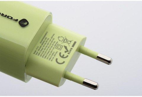 ŁADOWARKA SIECIOWA Forcell F-Energy GaN III VT-41 33 W 1x USB-C 1x USB-A PD 3.0 QC 4.0 ZIELONA FORCELL