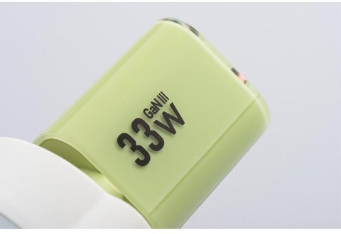 ŁADOWARKA SIECIOWA Forcell F-Energy GaN III VT-41 33 W 1x USB-C 1x USB-A PD 3.0 QC 4.0 ZIELONA FORCELL