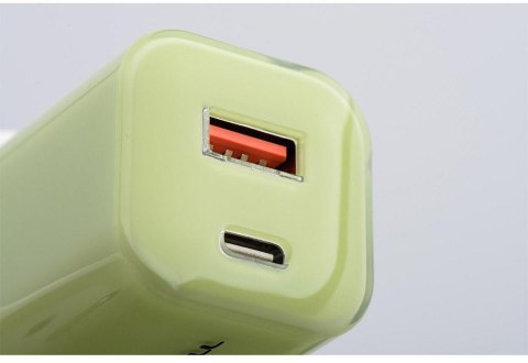 ŁADOWARKA SIECIOWA Forcell F-Energy GaN III VT-41 33 W 1x USB-C 1x USB-A PD 3.0 QC 4.0 ZIELONA FORCELL