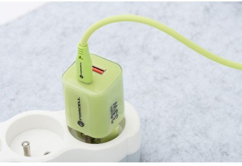 ŁADOWARKA SIECIOWA Forcell F-Energy GaN III VT-41 33 W 1x USB-C 1x USB-A PD 3.0 QC 4.0 ZIELONA FORCELL