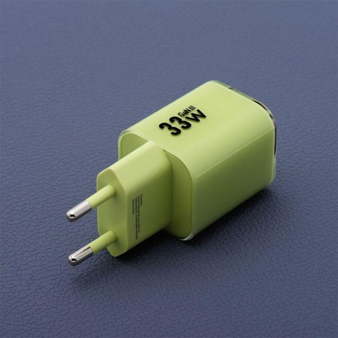 ŁADOWARKA SIECIOWA Forcell F-Energy GaN III VT-41 33 W 1x USB-C 1x USB-A PD 3.0 QC 4.0 ZIELONA FORCELL