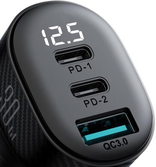 Ładowarka samochodowa Joyroom JR-CCD04 30W 4A 2x USB-C 1x USB-A PD QC 3.0 JOYROOM