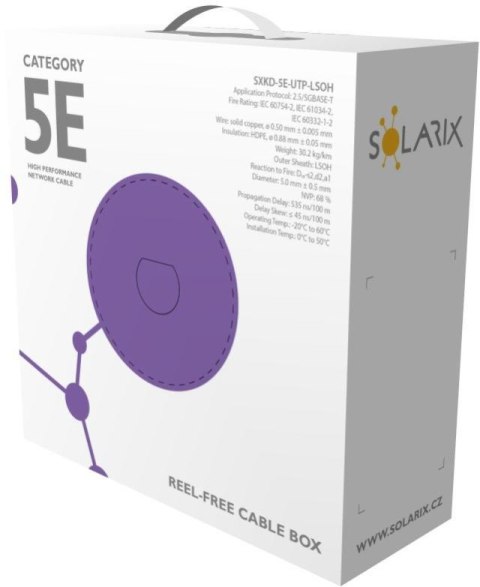 KABEL SKRĘTKA SOLARIX CAT.5E UTP LSOH Dca SXKD-5E-UTP-LSOH box 305m SOLARIX