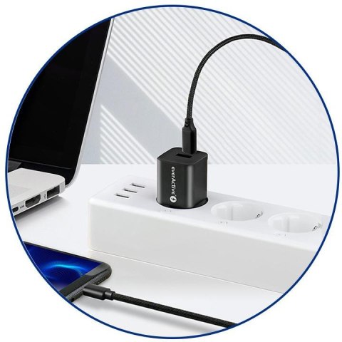 KABEL USB-C / USB-C everActive CBB-1PD3 100cm PD 60W 3A EVERACTIVE