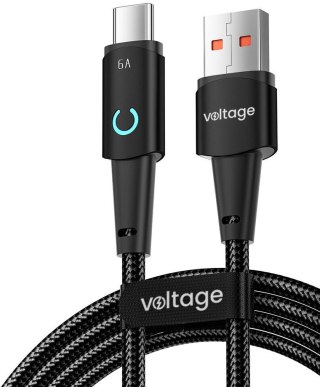 Kabel USB-A / USB-C Voltage PowerAngle 66W PD 100cm czarny VOLTAGE