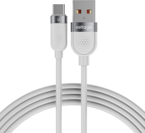 Kabel USB-A / USB-C Voltage Silicone 66W PD 100cm biały VOLTAGE