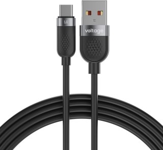 Kabel USB-A / USB-C Voltage Silicone 66W PD 100cm czarny VOLTAGE