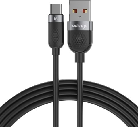 Kabel USB-A / USB-C Voltage Silicone 66W PD 100cm czarny VOLTAGE