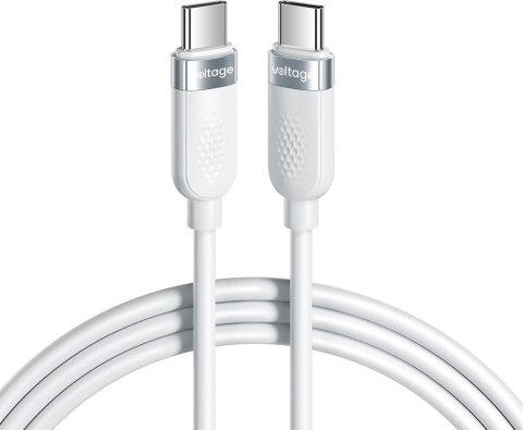 Kabel USB-C / USB-C Voltage Silicone 100W PD 100cm biały VOLTAGE