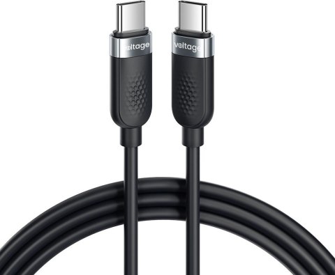 Kabel USB-C / USB-C Voltage Silicone 100W PD 100cm czarny VOLTAGE