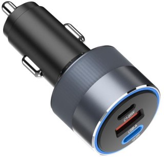 ŁADOWARKA SAMOCHODOWA Forcell F-Energy Alu 85 W 2x USB-C 1x USB-A PD 3.0 QC 4.0 SZARA FORCELL