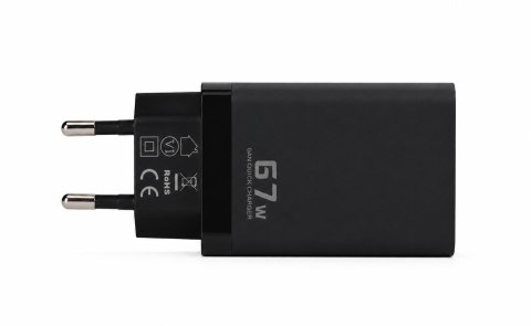 Ładowarka sieciowa Voltage GaN Charger 67W PD 3.0 QC 3.0 USB-A 2x USB-C czarna VOLTAGE