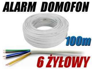 PRZEWÓD ALARMOWY DOMOFONOWY YTDY 6X0,5 - 100M MERCOR