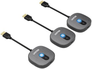 Unitek Bezprzewodowy transmiter HDMI 1080p, 1 nadajnik + 2 odbiorniki, czarny UNITEK
