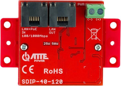 Adapter PoE obniżający napięcie ATTE SDIP-40-120 ATTE